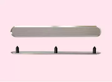 Stainless Steel Tactile Strip with Poly Sleeve Directional Strip with Linear Pattern on Top (Machine Finish)