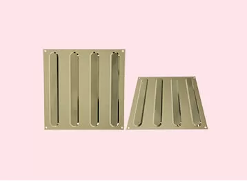 Brass Directional Integrated Tactile Tile with Linear Pattern Strips